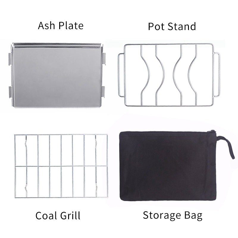 Foldable camping wood stove for outdoor camping