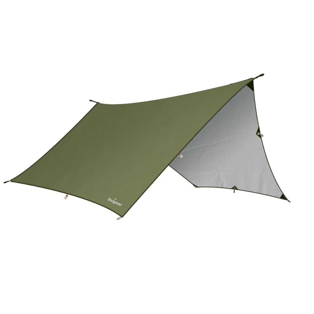 un tarp Waterproof Hexa Tarp Shelter Army Green / 138*114INCH