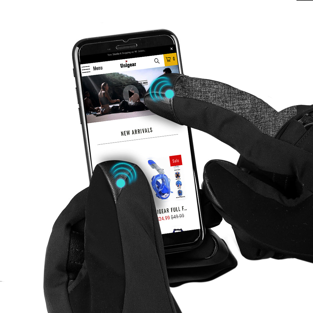 ski handschuhe touchscreen Unigear Ski Gloves Waterproof Touchscreen Snowboard Gloves, Warm Winter Snow Gloves for Cold Weather, Fits Both Men & Women 7 / Black/White