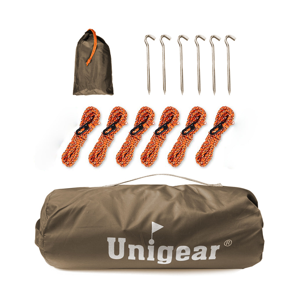 honnes tarp Waterproof Hexa Tarp Shelter Brown / 177*165INCH