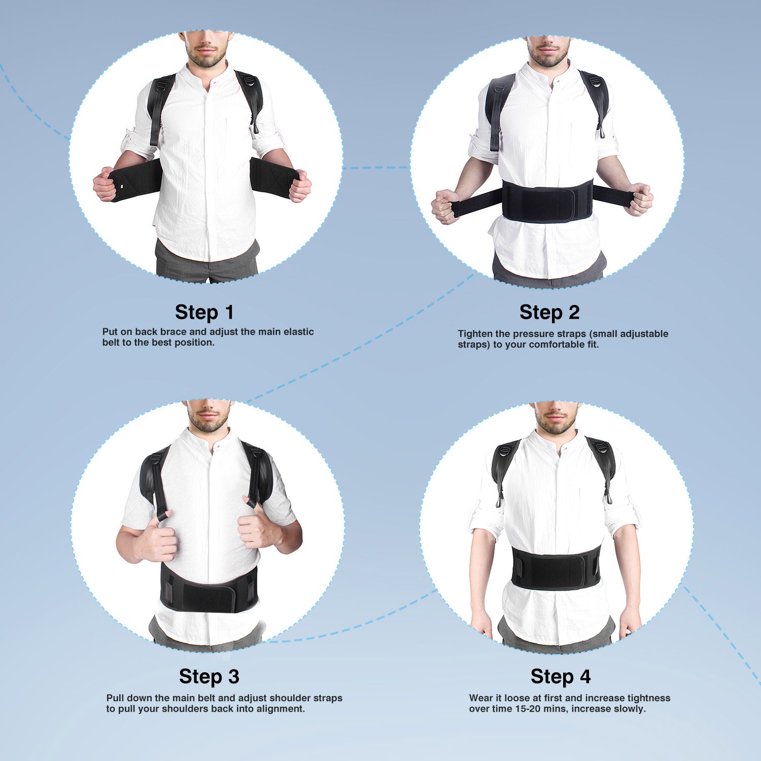 HIJJPS Posture Corrector for Women and Men， Breathable & Adjustable Back  Posture Corrector…